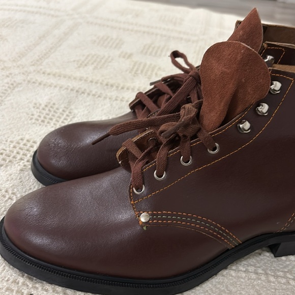 Hand Made Brown Leather Lace Up Boots Size‎ 7 main image 9